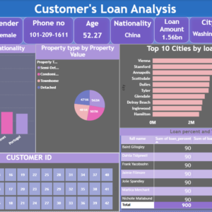 Customer's loan analysis dashboard